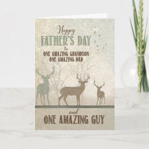 for an AMAZING Grandson Father's Day Forest Deer Card