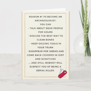 For an archaeologist friend card