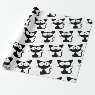 For Animal lovers: Cute Black Cat/Kitten Pattern Wrapping Paper