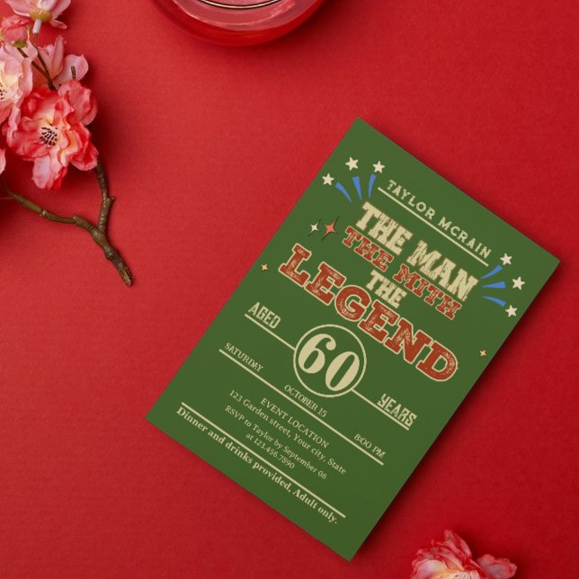 For Any Age, The Man, The Myth, The Legend Invitation (The Man, The Myth, The Legend Birthday Invitation )