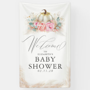 For Any Party - Pumpkin Pink Flowers Banner