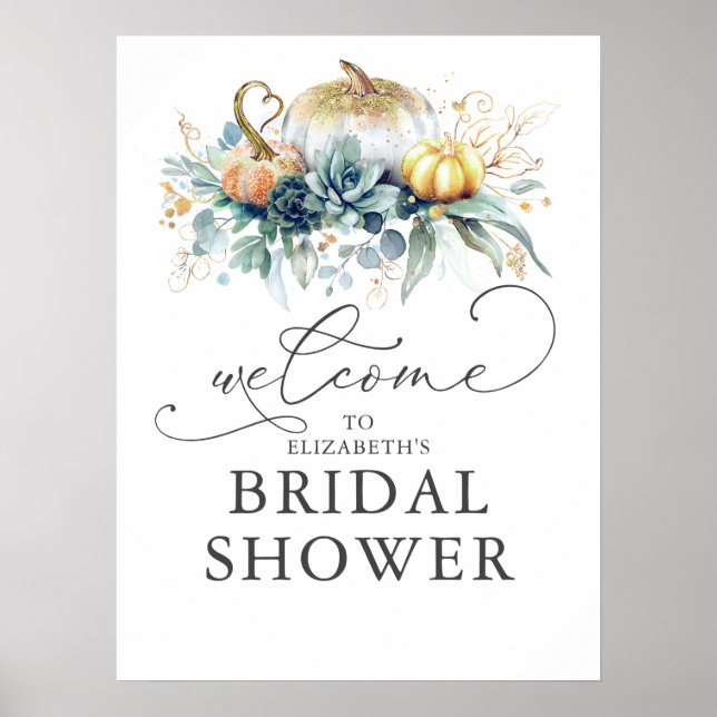 For Any Party - Pumpkins and Succulents Welcome Po Poster (Front)