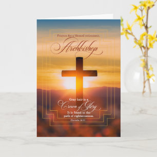 for Archbishop Blessings Christian Cross Retirment Card