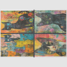  For Artist Cat Themed Junk Journal Background 2