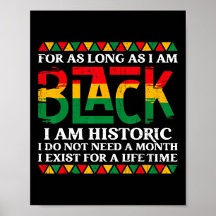 For As Long As I Am Black I Am Historic Black Hist Poster