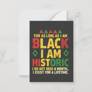For as Long as I Am Black, I'm Historic Card