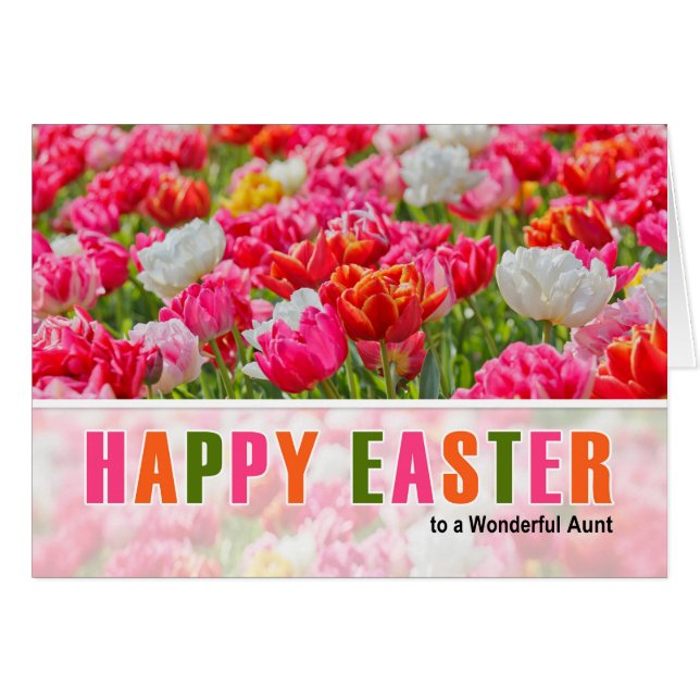 for Aunt on Easter Pink Tulip Garden (Front Horizontal)