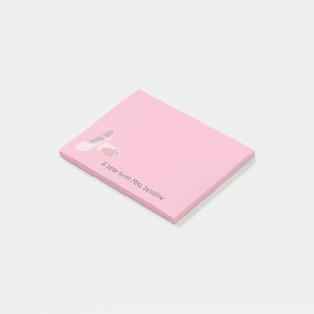 For Ballet Teachers Pink Dance Shoes Personalised Post-it Notes (Angled)