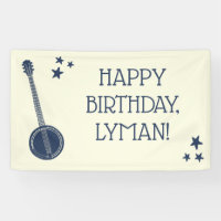 For Banjo Players Navy Blue Personalised Party