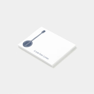 For Banjo Players Navy Blue Personalised Post-it Notes