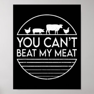 For Barbecue Grill & Meat Grilling Fans & Poster