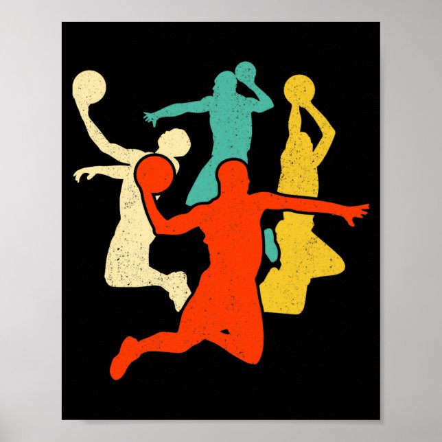 For Basketball Retro Vintage Poster (Front)