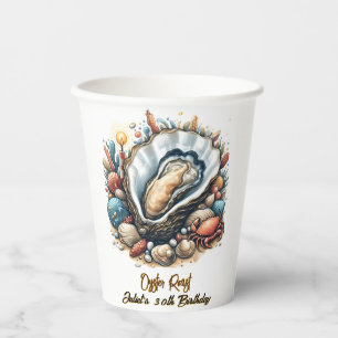 For Beach Seafood pearl oyster roast 30th Birthday Paper Cups