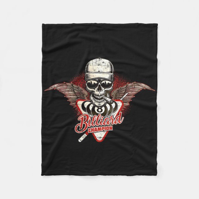For Billiards Champion Players - Smoking Wings Sku Fleece Blanket (Front)