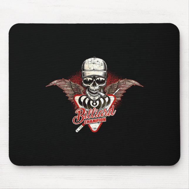 For Billiards Champion Players - Smoking Wings Sku Mouse Mat (Front)