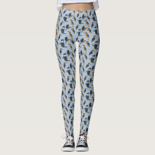 For Bird Lovers Cosy Kingfishers Patterned Leggings