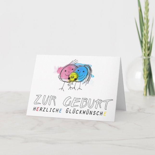 For birth: cephalopod family card (Front)