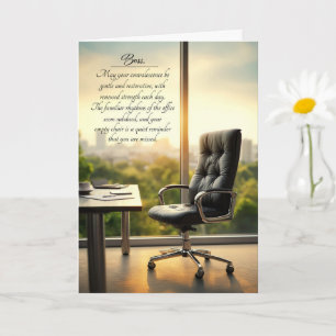 for Boss Get Well Wishes Empty Office Chair Card