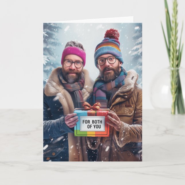 For Both of You LGBTQ Christmas Digital Art Holiday Card (Front)