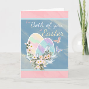 For Both of You - Watercolor Easter Eggs Card