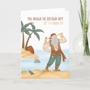 For Boy Cute Pirate Birthday Card