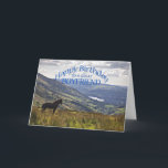 For boyfriend a horse and landscape birthday card<br><div class="desc">A horse stands gazing at a stunning landscape with a lake in the distance. A view from the Lake District in the UK.</div>