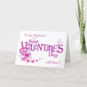 For Boyfriend Valentine's Hearts and Flowers Card