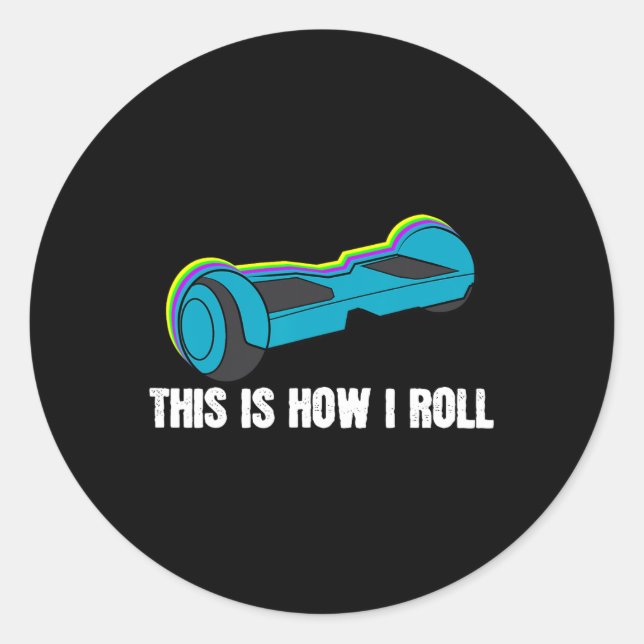 For Boys Funny Birthday Gift Hover Board  Classic Round Sticker (Front)