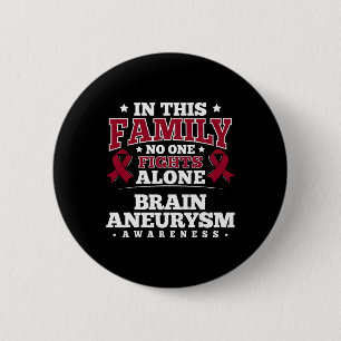 For Brain Aneurysm Patients - Burgundy Ribbon  6 Cm Round Badge