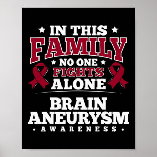 For Brain Aneurysm Patients - Burgundy Ribbon  Poster