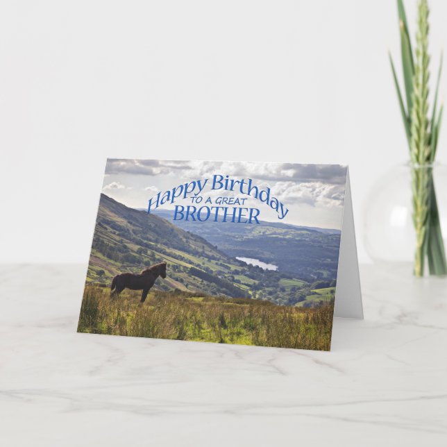 For brother a horse and landscape birthday card (Front)