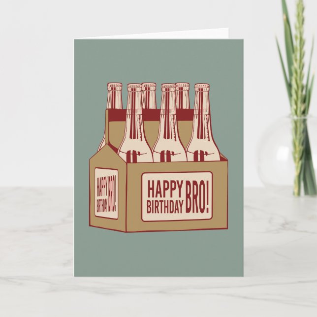 For Brother Beer Six Pack Birthday Card (Front)
