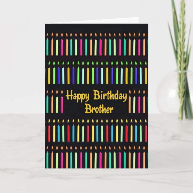 For Brother Funny Birthday with Candles Card (Front)