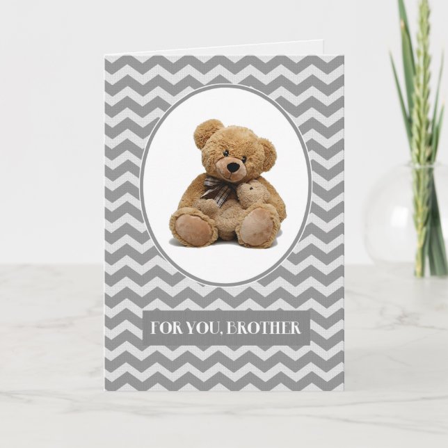For Brother on Father's Day. Cute Teddy Bears Card (Front)