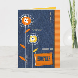 For Brother on Father's Day. Denim Pattern Card