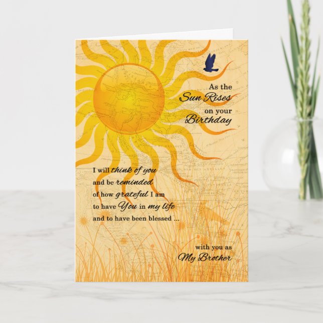for Brother Sentimental Sunrise Birthday Card (Front)