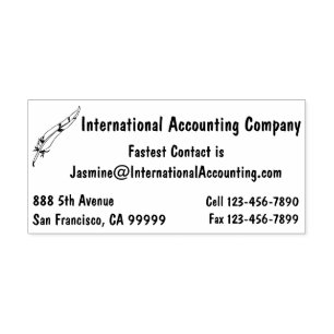 For Business Simple Chic With Quill Pen Logo Self-inking Stamp