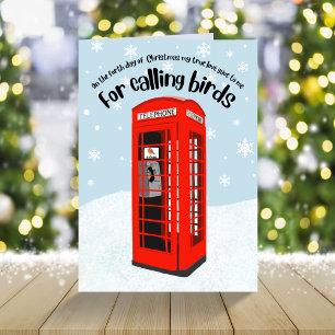 For calling birds 12 days of Christmas funny  Holiday Card