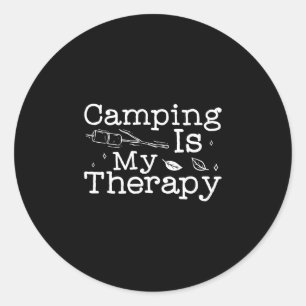 For campers_ camping is my therapy rv camp men classic round sticker