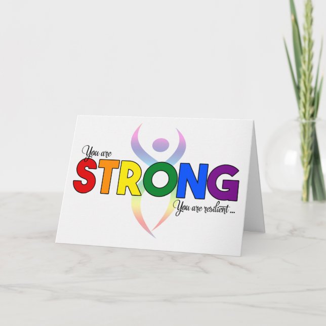 for Cancer Patient Get Well LGBT Rainbow Theme Card (Front)
