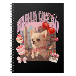 For Chihuahua cake shop, cake, puppy, cherry, ribb Notebook