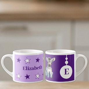 For children zebra name purple espresso cup