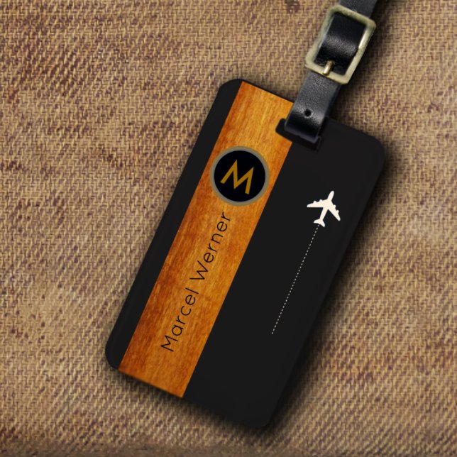 for Classy Travelers... Monogrammed Black Luggage Tag (Creator Uploaded)