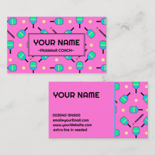 For Coach Pickleball pastel I love Pickleball pink Business Card