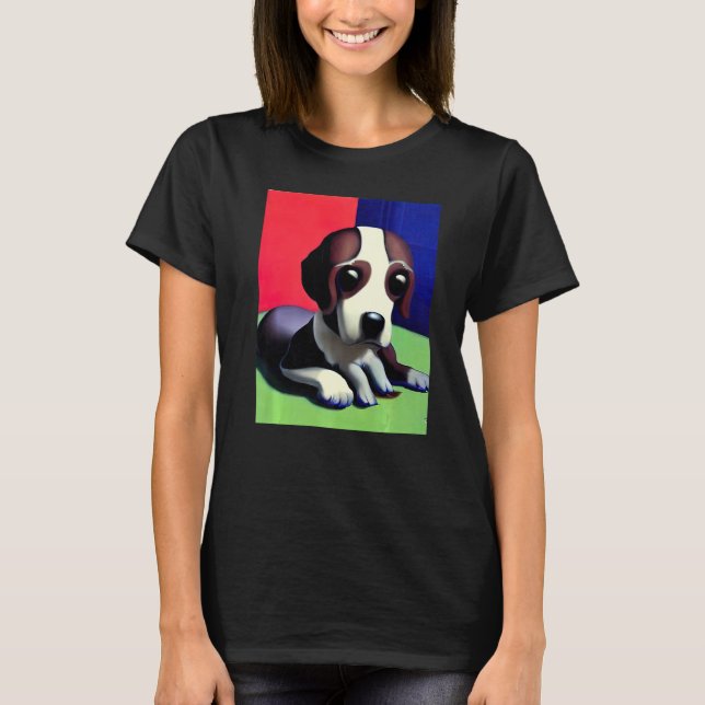 For Cute Dog Puppie Fan In Dog Art Style Premium_3 T-Shirt (Front)