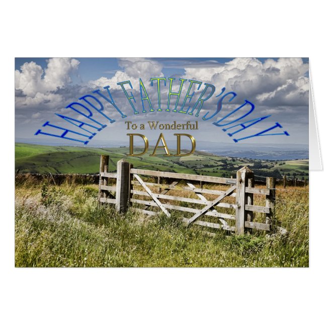 For dad, a Father's day landscape with a gate (Front Horizontal)