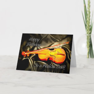 For dad, a musical birthday card with a violin
