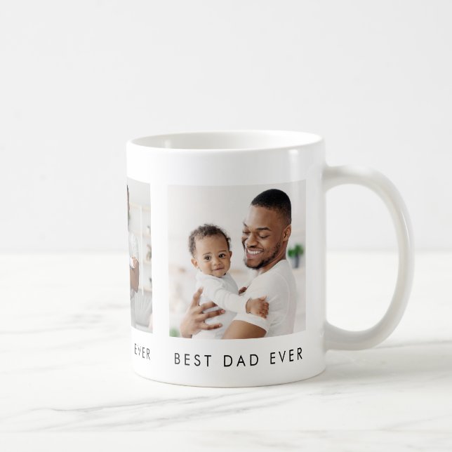 For Dad Best Dad Ever 3 Photo Coffee Mug (Right)
