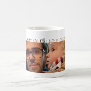 For Dad - Love is All White Modern Photo Template Coffee Mug