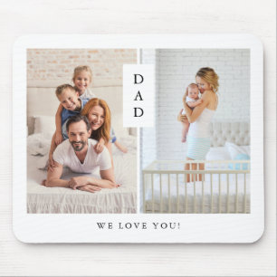 For Dad Modern Two Photo Grid Mouse Mat